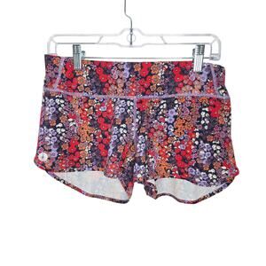 Smartwool Active Purple & Red Floral Athletic  Running Women's Shorts Size Small